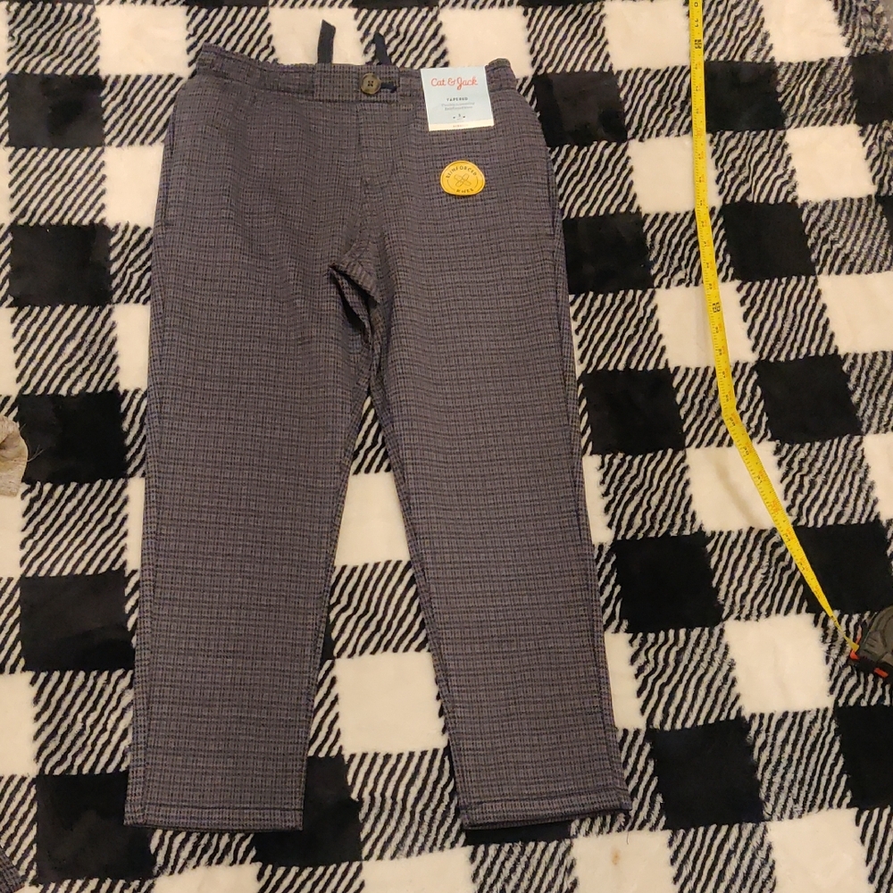 New!Cat & Jack Kids' Navy Checkered Suit Pants